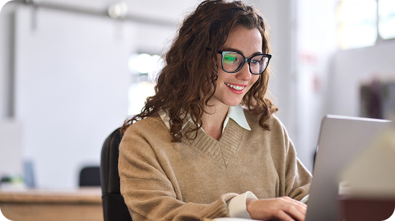 Girl working on laptop
