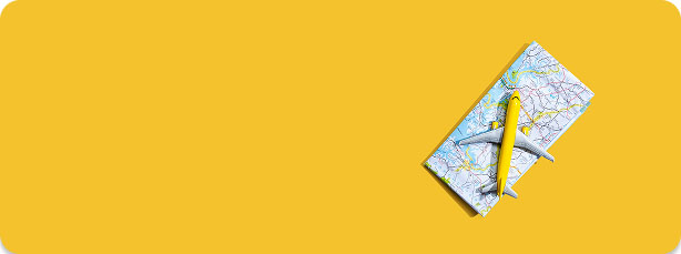 Travel map with plane